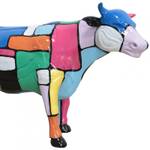 Sculpture Vache résine multicolore H39cm Porcelaine - 63 x 39 x 17 cm