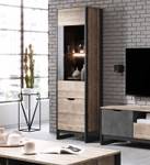 Vitrine ARDEN Braun - Grau - Holzwerkstoff - 56 x 195 x 39 cm