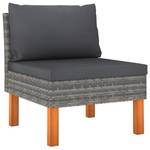 Garten-Sofa-Set (8-teilig) 3009634-12 Grau - Metall - Polyrattan - Holzart/Dekor - 61 x 67 x 65 cm