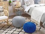 Pouf CONRAD Bleu - Bleu marine - 40 x 25 x 40 cm