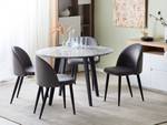 Table de salle à manger MOSBY Noir - Gris - Blanc - Bois manufacturé - 110 x 75 x 110 cm