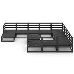 Garten-Lounge-Set 3009729-1 (12-teilig) Schwarz - Massivholz - Holzart/Dekor - 70 x 30 x 70 cm