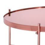 Couchtisch Ø 75x35cm Kupfer aus Metall Pink - Glas - Metall - 75 x 35 x 75 cm