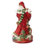 Figur Santa mit Schriftrolle, Rot Porzellan - 26 x 48 x 27 cm