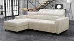 Ecksofa Milano Premium Cord Cremeweiß - Ecke davorstehend links