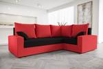 Ecksofa CHIEV-PLUS Schwarz - Rot - Ecke davorstehend rechts