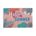 Fußmatte Kokos Hello Summer Blau - Grün - Pink - Naturfaser - Kunststoff - 60 x 2 x 40 cm