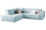 Ecksofa SAMU Sofa Cord Hellblau - Ecke davorstehend links