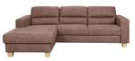 Ecksofa CARACAS Braun - Ecke davorstehend links - Ottomane davorstehend links