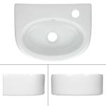 Waschbecken Ovalform 335x255x130 mm Weiß Weiß - Keramik - 26 x 13 x 34 cm