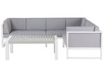Lounge Set CASTELLA 4-tlg Grau - Weiß - Metall - 250 x 65 x 205 cm