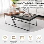 Table d’Appoint JV10516BK (lot de 2) Noir - Métal - 60 x 46 x 120 cm