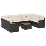 Garten-Sofagarnitur -K-7355 ( 10-tlg ) Schwarz - Massivholz - 69 x 62 x 62 cm