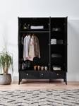 l' armoire Baroque Noir - Noir brillant - Largeur : 143 cm