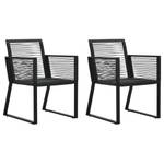 Gartenstühle 2 Stk. Schwarz PVC Rattan vidaXL Gartenstühle 2 Stk. Schwarz PVC Rattan