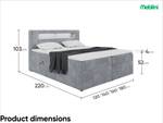 Boxspringbett Aspin Grau - Breite: 180 cm - H4