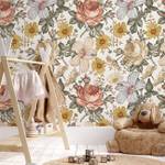 Kindertapete Vintage Blumen­­wand 487 x 280 x 487 cm