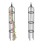 Lot de 2 Trellis 100 cm Noir - Métal - Matière plastique - 15 x 100 x 15 cm