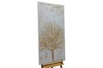 Acrylbild handgemalt Tree of Life Grau - Massivholz - Textil - 60 x 120 x 4 cm