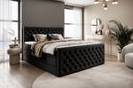 Boxspringbett HOLLYWOOD mit Bettkasten Schwarz - Breite: 200 cm