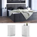 Nachtschrank Wei脽 Hochglanz 2er f眉r Set