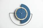 Horloge murale design THE PASSENGER. Bleu - Bois manufacturé - Métal - 54 x 50 x 1 cm