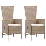 Gartenstühle 2er Set D4633 Beige - Rattan - 62 x 108 x 58 cm