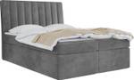 Boxspringbett mit Topper AMILA Grau - Breite: 140 cm - H3