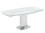 Ensemble table et chaise TALICIA Blanc - Pierre - 90 x 75 x 180 cm