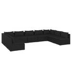 Garten-Lounge-Set (9-teilig) 3013633-7 Schwarz