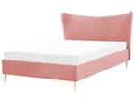 Lit double CHALEIX Doré - Pêche - Rose foncé - Largeur : 148 cm