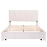 Samt Polsterbett AKOVEDP25 Beige - Holz teilmassiv - 145 x 106 x 208 cm