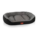 Lit pour chien, coussin SABA II Noir - Gris - 85 x 105 cm