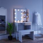 Coiffeuse Dekos avec banc et LED 70 x 141 x 35 cm