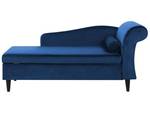 Chaise longue LUIRO Bleu - Bleu marine - Chêne foncé - Accoudoir monté à gauche (vu de face) - Angle à droite (vu de face)