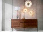 Sideboard Nussbaumholz mit Glasseiten Braun - Glas - Massivholz - Holzart/Dekor - 180 x 85 x 45 cm