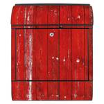 Rote Holzlatten Stahl Briefkasten