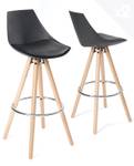 Tabouret de bar SOTO (Lot de 2) Noir