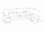 Ecksofa ANT-M Hellgrau - Weiß - Ecke davorstehend rechts