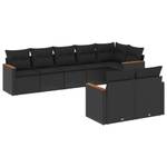 Gartensitzgruppe K6292(8-tlg) Schwarz - Massivholz - 69 x 62 x 62 cm