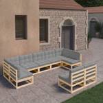 Garten-Lounge-Set (9-teilig) 3009755-2 Grau - Holz