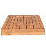 Holz-Sandkasten mit Bank 120x120cm Braun - Massivholz - 120 x 41 x 120 cm