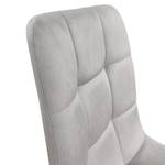 Lot de 2 chaises tissu velours - LOUISE Gris lumineux