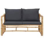 Garten-Lounge-Set Grau - Bambus - 50 x 45 x 90 cm