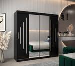 Armoire à portes coulissantes york 1 Noir - Largeur : 200 cm - 2 porte