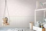 Wallpanel Wolkentapete Creme - Rosé