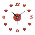 Horloge murale au design romantique Noir - Rouge - Métal - Matière plastique - 100 x 100 x 4 cm