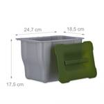 Abfallbehälter für die Küche Grau - Grün - Kunststoff - 25 x 18 x 19 cm