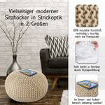 Premium Pouf Outdoor Sitzpouf Hocker Creme