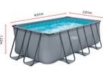 Rohrschwimmbad "Ludo 2 - 4,01 x 2,01 x 1 Grau - Kunststoff - 201 x 122 x 401 cm